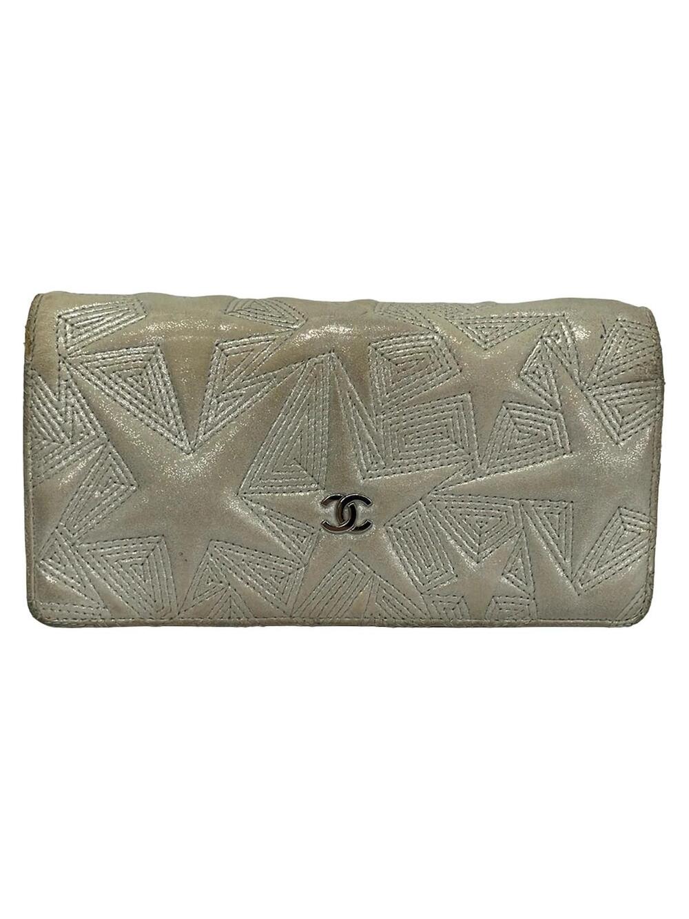 Chanel Silver Lambskin Long Wallet #357789C56B